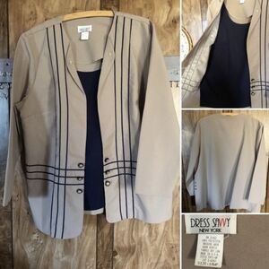 Women's Beige/Black Blouse Plus Size